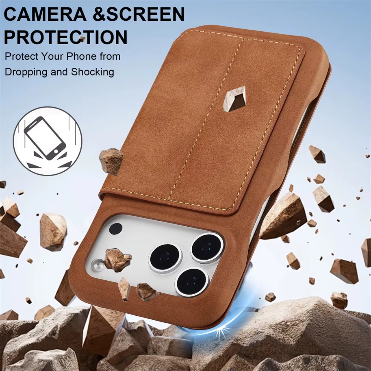Leather Wallet Magnetic Flip C - Leather Wallet Card Holder Phone Cover ulasan dan harga