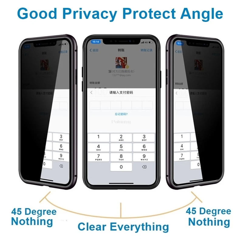 Magnetic Tempered Glass Privac - Anti Spy Privacy Glass Case ulasan dan harga