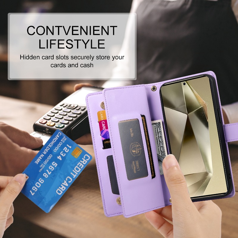 Zipper Crossbody Phone Case fo - Leather Wallet Card Holder Phone Cover ulasan dan harga